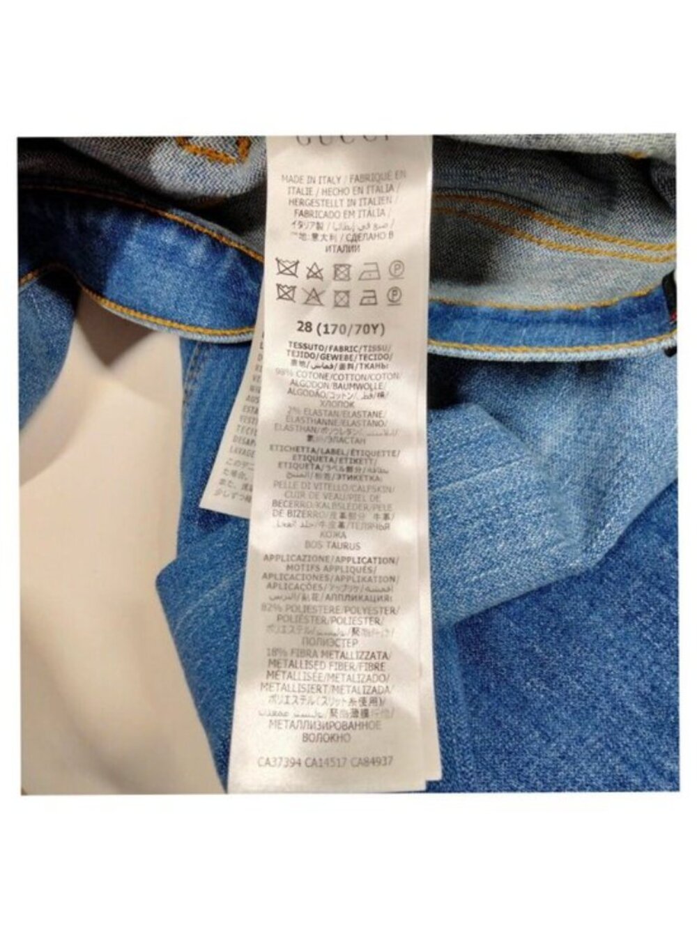 Authentic Gucci Blue Denim Flared Jeans Luxury Designer - Picture 10 of 10